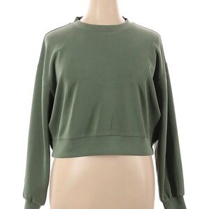 LuluLemon Olive Green Softstreme Perfectly Oversized Cropped Crew